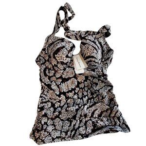 Tommy Bahama Womens Tankini Swim Top With Halter Straps & Padded Cups Size XS